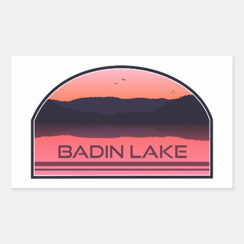 Badin Lake North Carolina Red Sunrise Rectangular Sticker