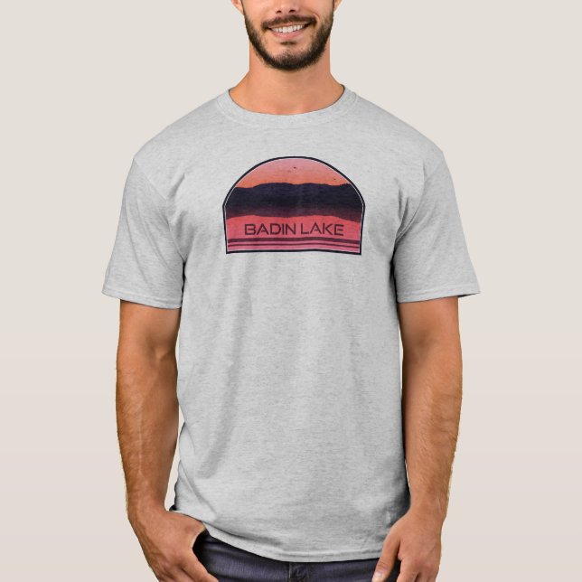 Badin Lake North Carolina Red Sunrise T-Shirt (Front)