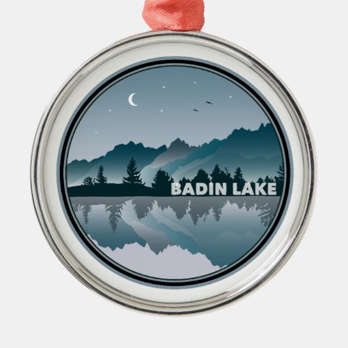 Badin Lake North Carolina Reflection Metal Ornament