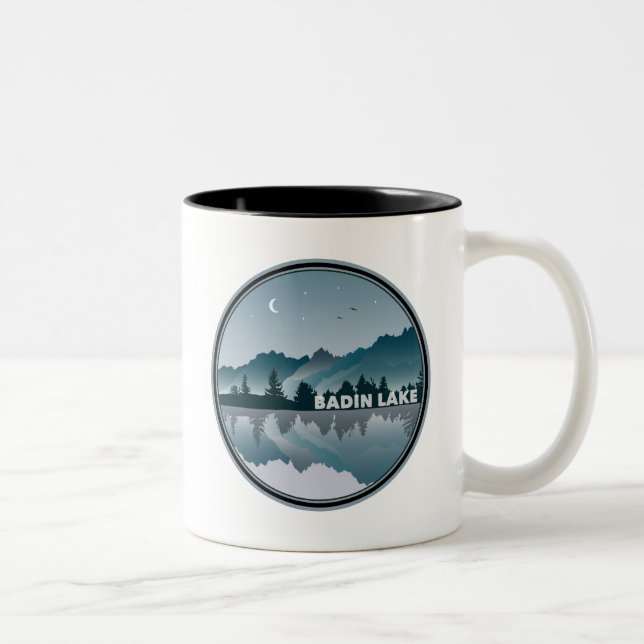 Badin Lake North Carolina Reflection Two-Tone Coffee Mug (Right)