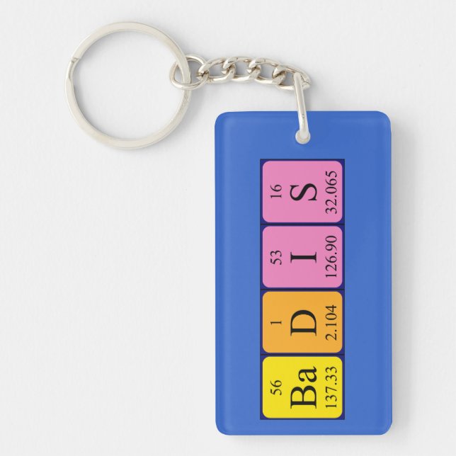 Badis periodic table name keyring (Front)