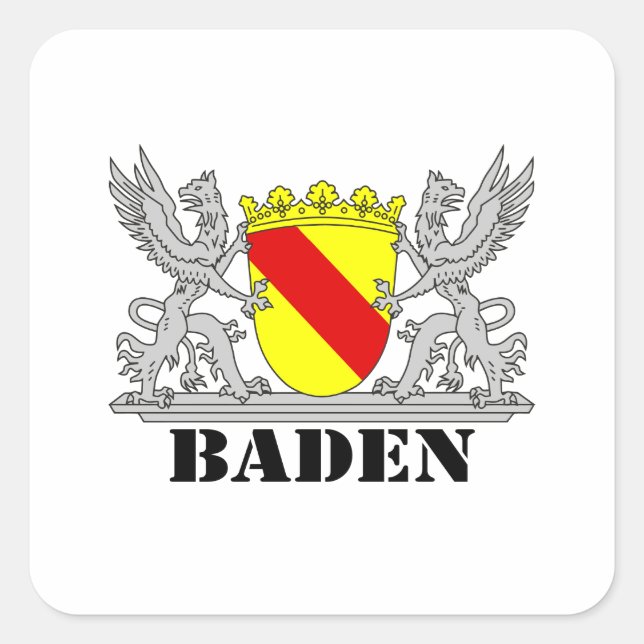 Badischer Greif coats of arms in Baden Square Sticker (Front)