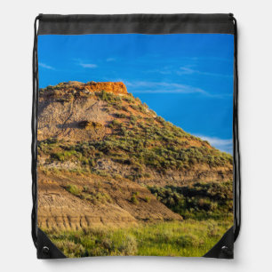 Badland Formations In Short Grass Prairie Drawstring Bag