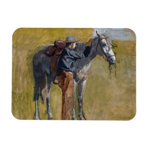 Badlands Cowboy Horse Old West Thomas Eakins Magnet