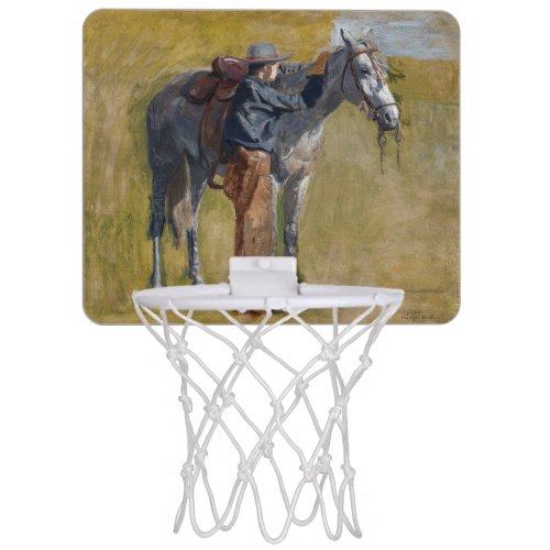 Badlands Cowboy Horse Old West Thomas Eakins Mini Basketball Hoop