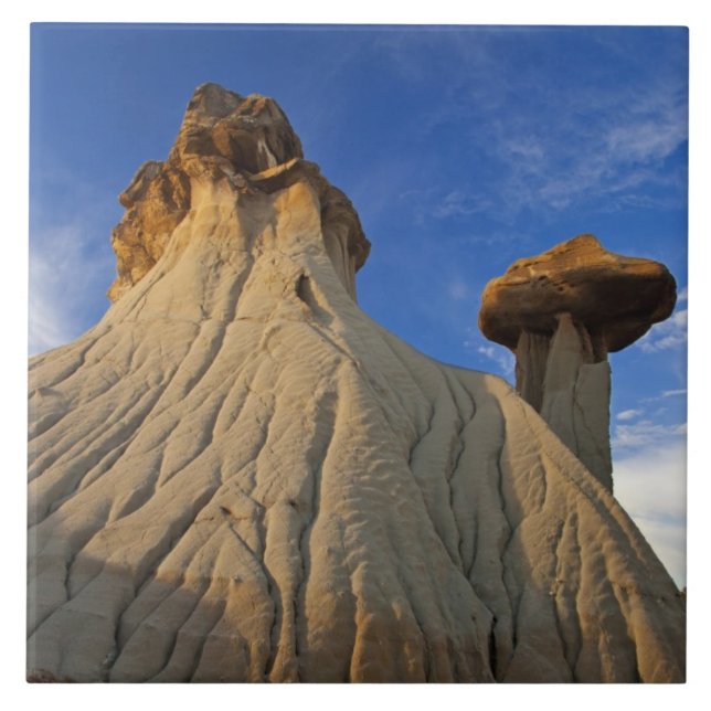 Badlands formations at Makoshika State Park in Ceramic Tile (Front)
