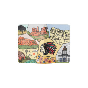 Badlands Mt Rushmore Black Hills South Dakota Map Passport Holder