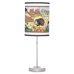 Badlands Mt Rushmore Black Hills South Dakota Map Table Lamp