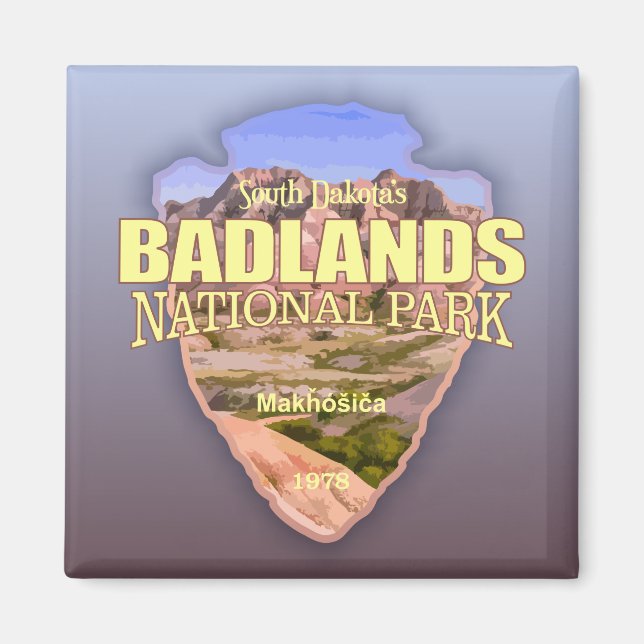 Badlands National Park (arrowhead) Magnet (Front)