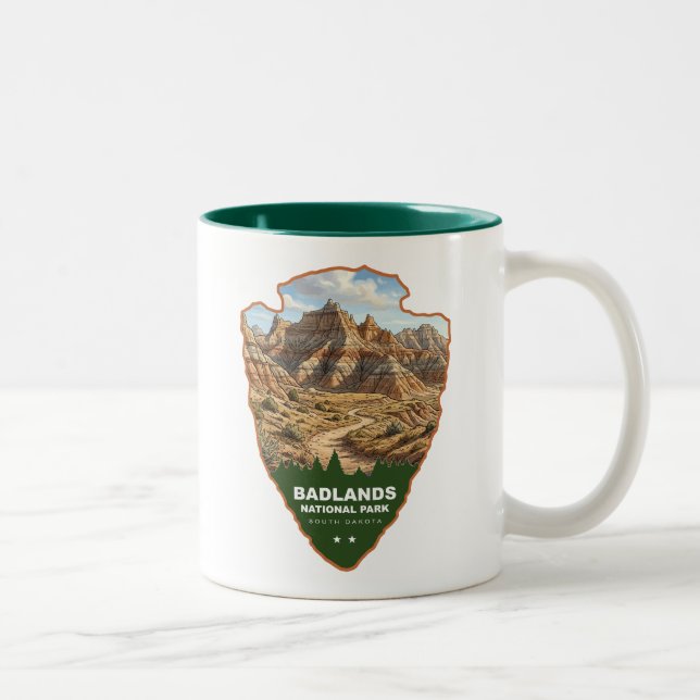 Badlands National Park Arrowhead Two-Tone Coffee Mug (Right)