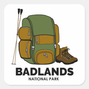 Badlands National Park Backpack Square Sticker
