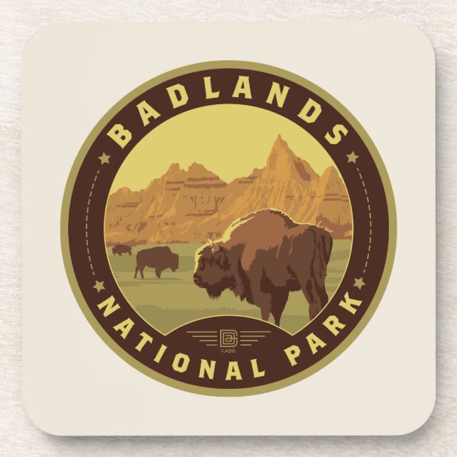 Badlands National Park Beverage Coaster (Front)