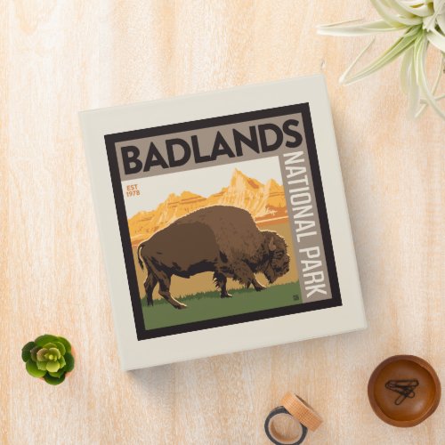 Badlands National Park  Buffalo 3 Ring Binder