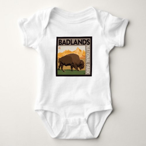 Badlands National Park  Buffalo Baby Bodysuit