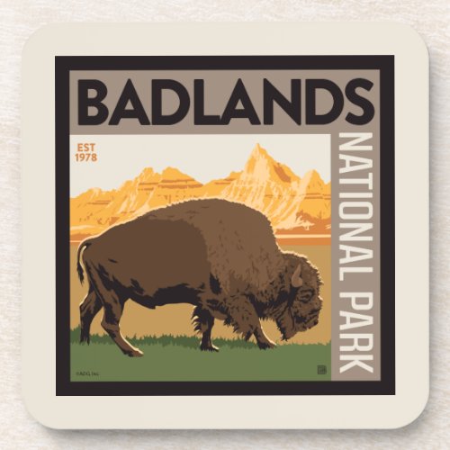 Badlands National Park  Buffalo Beverage Coaster