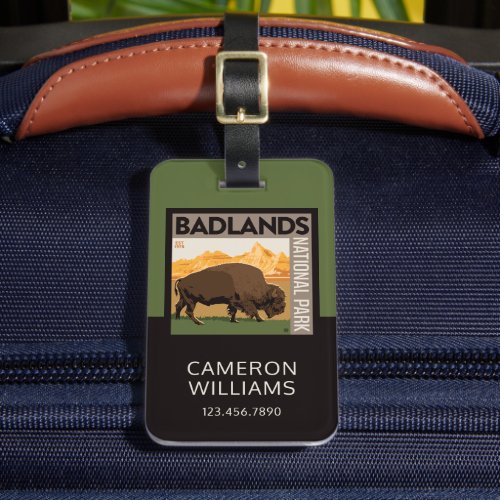 Badlands National Park  Buffalo Luggage Tag