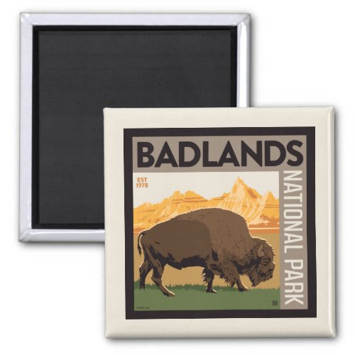 Badlands National Park  Buffalo Magnet