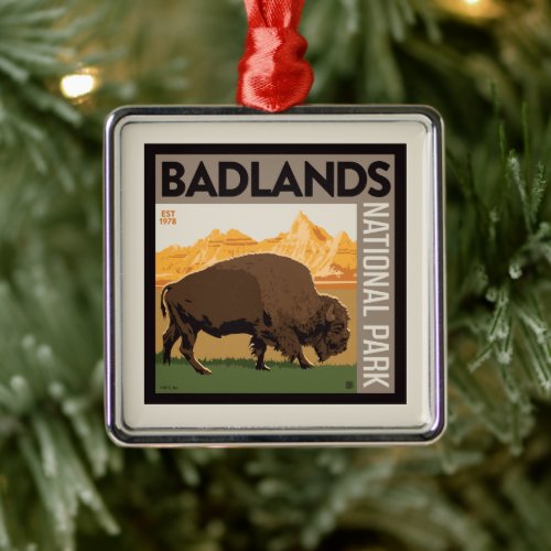 Badlands National Park  Buffalo Metal Ornament