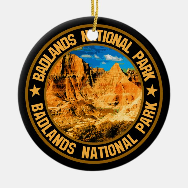 Badlands National Park                             Ceramic Ornament (Front)