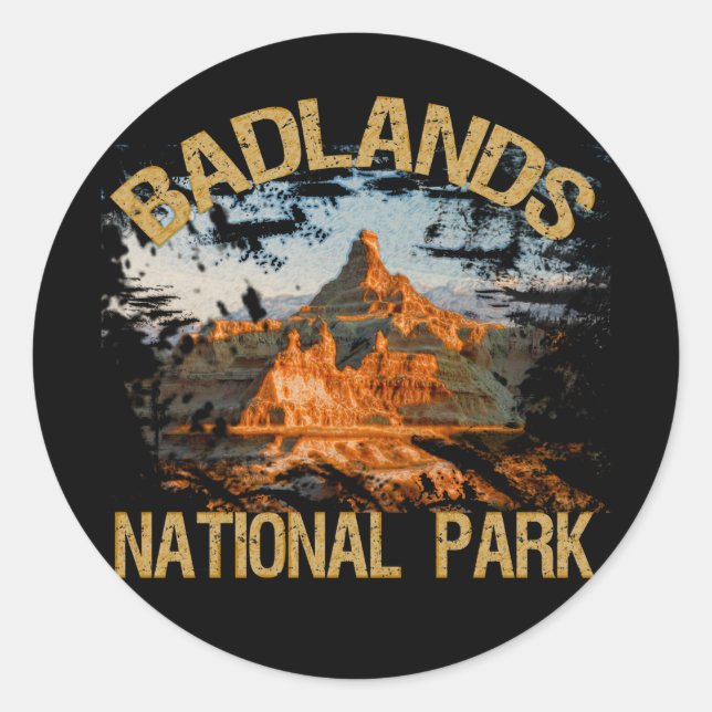Badlands National Park Classic Round Sticker (Front)