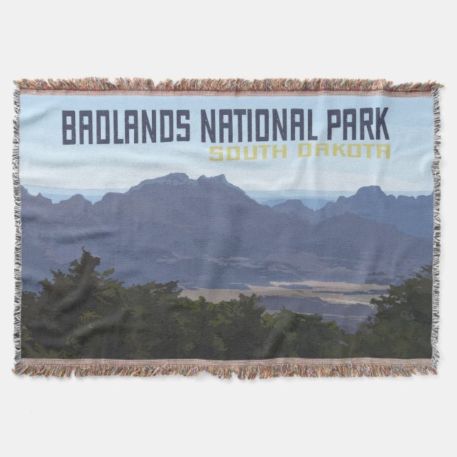 Badlands National Park Cotton Throw Throw Blanket (Front)