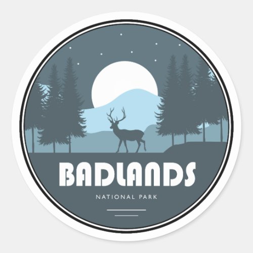 Badlands National Park Deer Classic Round Sticker