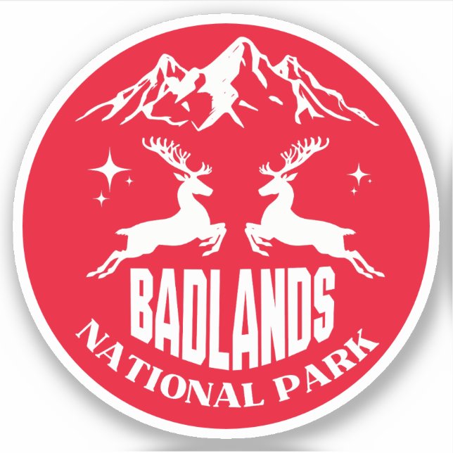 Badlands National Park deer South dakota road trip Sticker (Front)