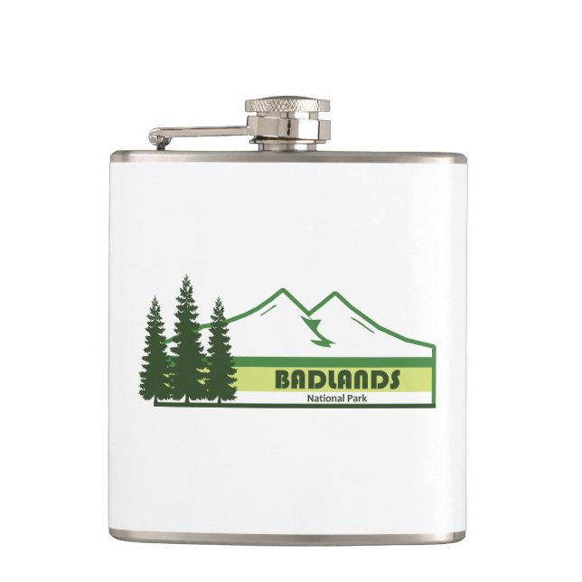 Badlands National Park Green Stripes Flask (Front)