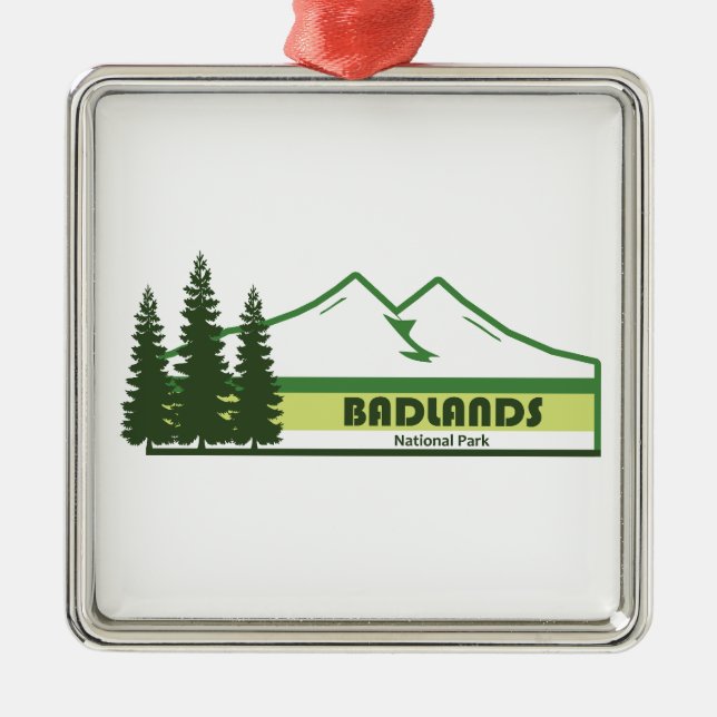 Badlands National Park Green Stripes Metal Ornament (Front)