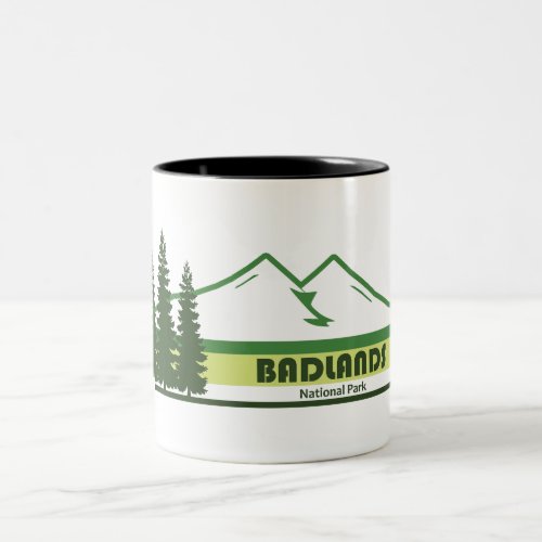 Badlands National Park Green Stripes Two_Tone Coffee Mug