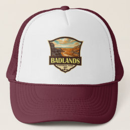 Badlands National Park Illustration Retro Trucker Hat
