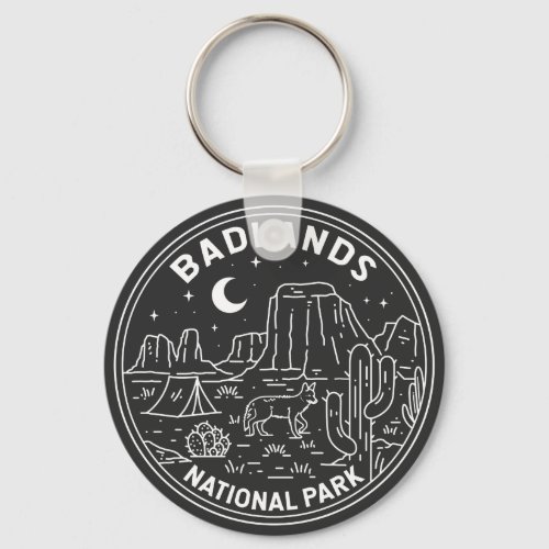 Badlands National Park Landscape Monoline  Keychain