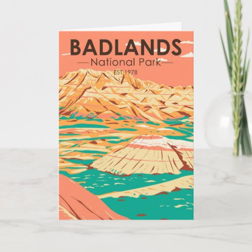 Badlands National Park Landscape Vintage Card