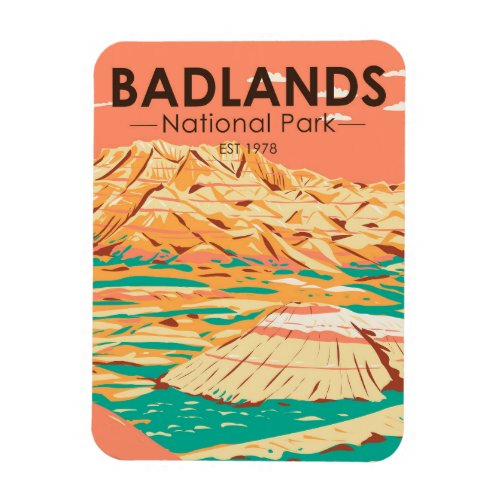  Badlands National Park Landscape Vintage Magnet
