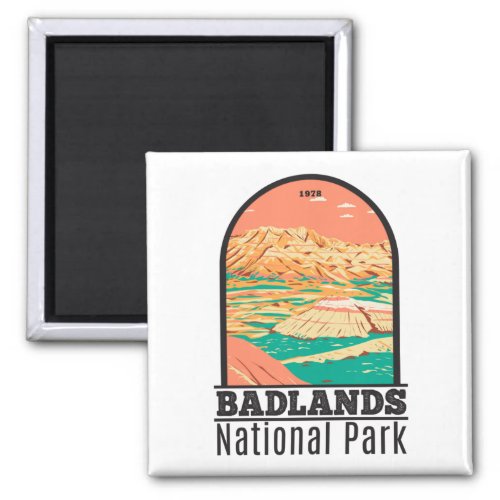 Badlands National Park Landscape Vintage  Magnet