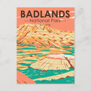 Badlands National Park Landscape Vintage Postcard