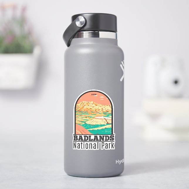 Badlands National Park Landscape Vintage Sticker (HydroFlask)