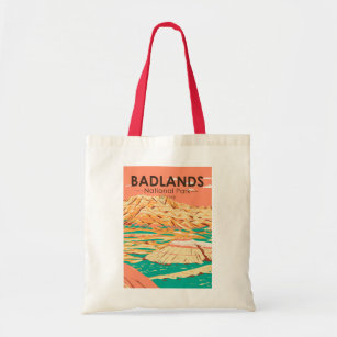 Badlands National Park Landscape Vintage  Tote Bag