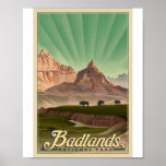 Badlands National Park Litho Artwork Poster