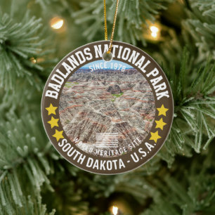 Badlands National Park Mountains Landscape Ceramic Ornament