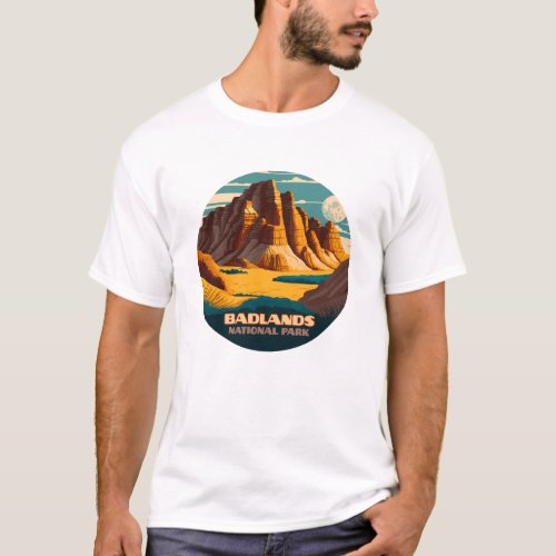 Badlands National Park Mountains Retro T_Shirt
