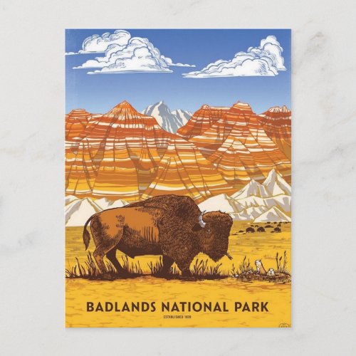 Badlands national park postcard