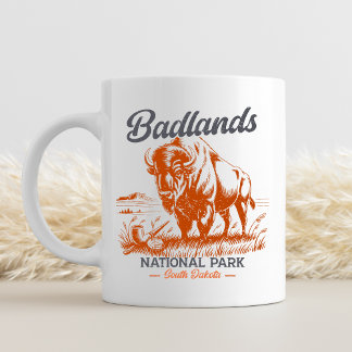 Badlands National Park Retro Bison Coffee Mug