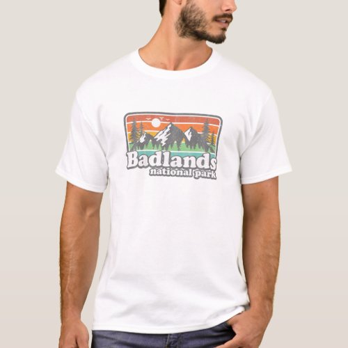 Badlands National Park Retro Hiking Camping Souven T_Shirt