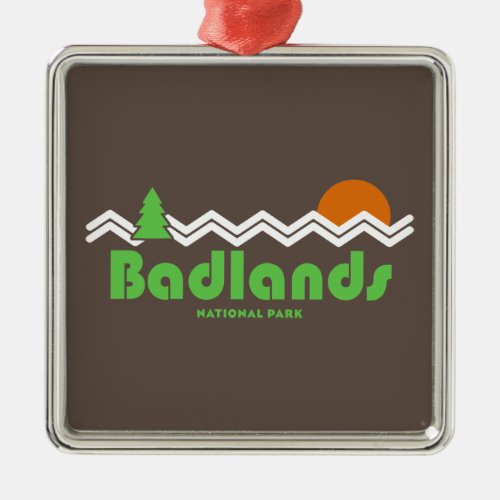 Badlands National Park Retro Metal Ornament