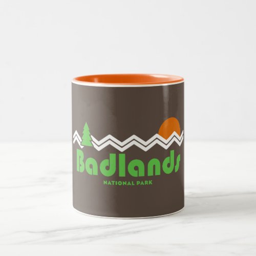 Badlands National Park Retro Two_Tone Coffee Mug