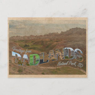 Badlands National Park, SD Vintage Style Postcard