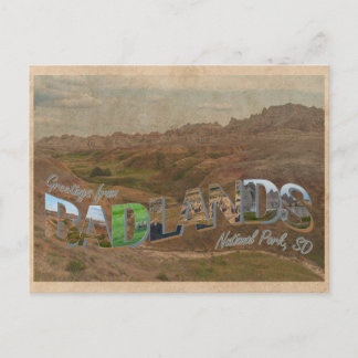Badlands National Park, SD Vintage Style Postcard