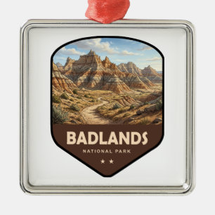 Badlands National Park Shield Metal Ornament