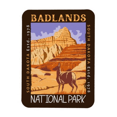 Badlands National Park South Dakota Distressed  Magnet